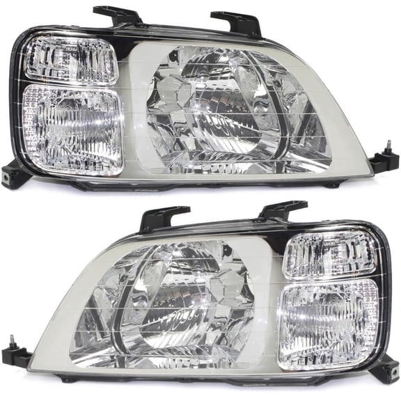 Suitable for Honda CR-V 1997-2001 Halogen Headlight Set - Driver & Passenger Side Replacement for EX, LX & SE Models | Replaces #33151S10A01, 33101S10A01