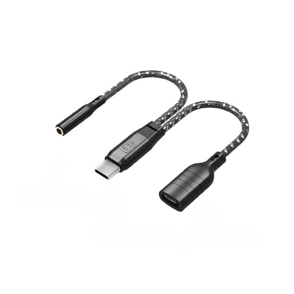 Suitable for 15 TYPEC To 3.5MM Round Port + TPC Female Port, 3.5MM Round Port Wireless Clip Microphone Sound Card Live Broadcast, Receiver Adapter