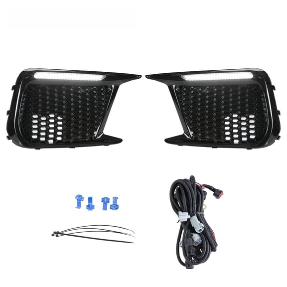 Suitable for LED Fog Lights for 2018-2021 Subaru WRX STI - White DRL Daytime Running Lights with Amber Turn Signal - Replacement Fog Light Lamp Covers (Fits 57731VA410 & 57731VA400)