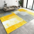 thumbnail image 1 of Suitable For Living Room And Bedroom, Yellow Grey Geometric Art Rug, Rubber Backing Non-slip Washable Soft Short Pile Rug For Entrance Corridor Classroom 3x4ft, 1 of 6