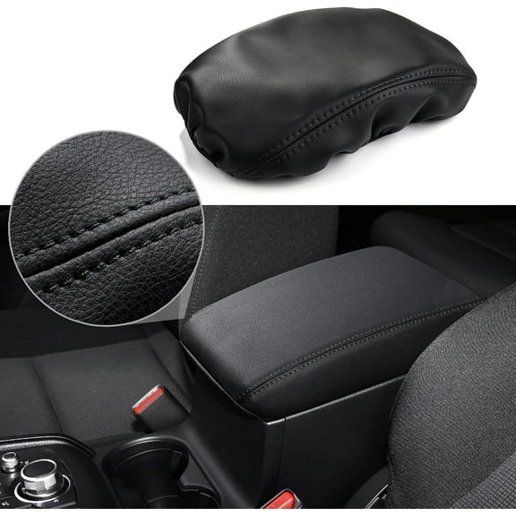 Suitable for Mazda CX-5 Accessories  2024 2023 2022 2021 2020 2019 2018 2017 Car Center Console Cover Armrest Cover Lids Armrest Storage Box Protector -Black Stitches