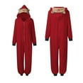 Suitable Mommy Sleepwear for Christmas Family Matching Pajamas Cute Big Headed Deer Print Long