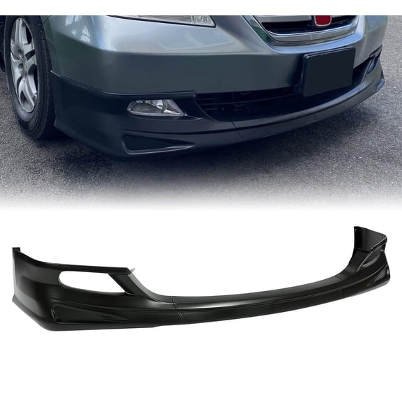 Suitable for Mugen Style Front Bumper Lip Splitter for 2005-2007 Honda Odyssey - 3rd Generation PP Plastic Under Chin Spoiler & Air Dam Body Kit (Black) Three components