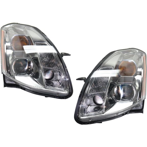 Suitable for Nissan Maxima Headlight Assembly Pair (2004-2006) - Passenger Side, Halogen with Bulbs Included, Replaces OEM #26060ZA80A, 260607Y025, 26010ZA80A, 260107Y025