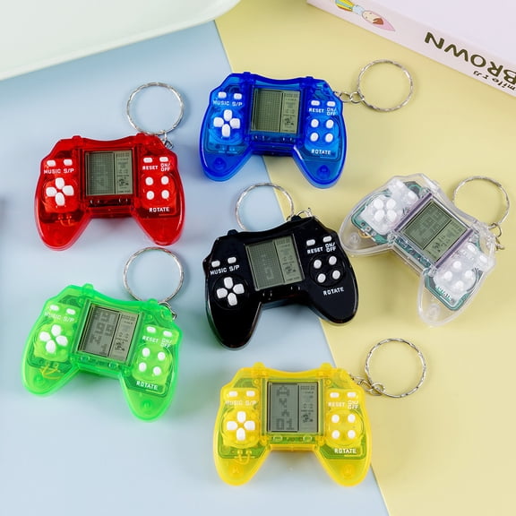 Suitable for compatible with Suitable for compatible with Cross-border Mini Handle Electronic Game Console Retro Nostalgic Toy Tetris Game Console Keychain Pendant