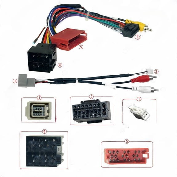 Suitable for 06-16 Lada Vesta Android large screen navigation 16P modified power cord 4-pin AUX USB cable