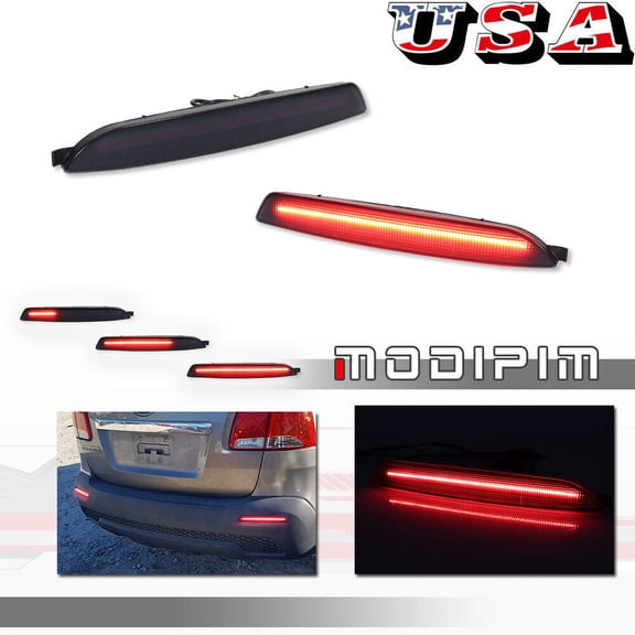 Suitable for 11 - 13 for Kia Sorento Smoke Lens Red LED Rear Brake Sequential Signal Light Kit -