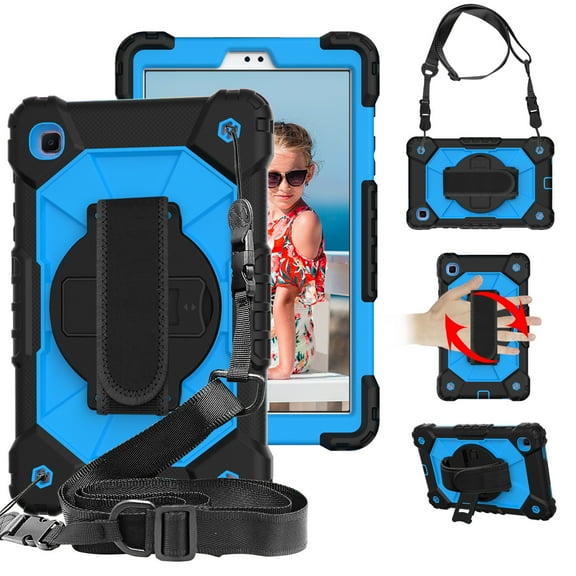 Suitable for 2021 shoulder strap Samsung TABA7liteT220/T220 rotating hand support three-proof bracket anti-fall silicone sleeve