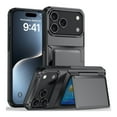 thumbnail image 1 of Suitable for Apple 17 card insertion phone case, 15 ProMax flip stand wallet, iPhone 16 anti drop protective cover, 1 of 6