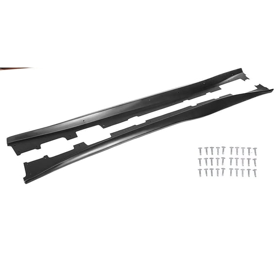 Suitable for Black ZL1 Style Side Skirts Extensions for 2016-2023 Chevy Camaro LT LS RS SS Rocker Panel Guards, Replacement Body Kit (Pair)