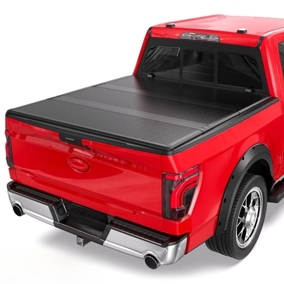 Suitable for Fiberglass Tri Fold Hard Truck Bed Tonneau Cover Compatible with 2015-2024 Ford F150 F-150 Long Bed On Top (6.5 FT Feed Bed)