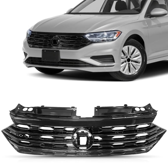 Suitable for Front Bumper Grille with Black Trim for 2019-2020 Volkswagen Jetta GLI  Stylish and Durable Upgrade