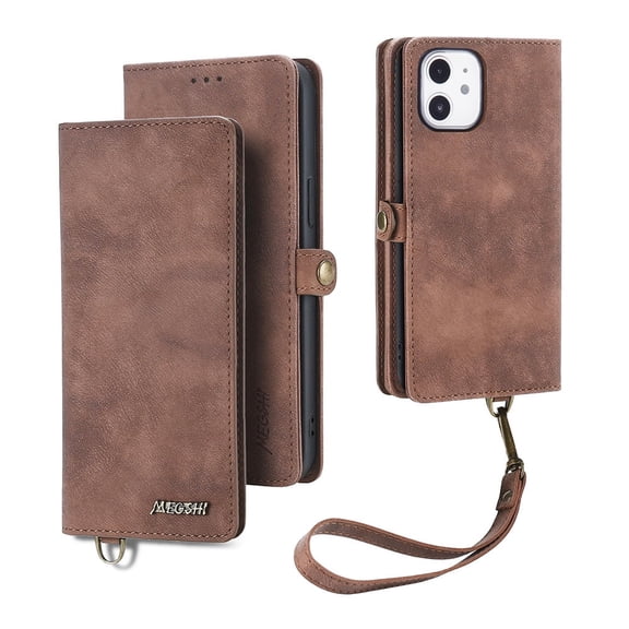 Wallet-style phone case for iPhone 12 and 11 (Pro, Pro Max); multifunctional flip-style leather protective case