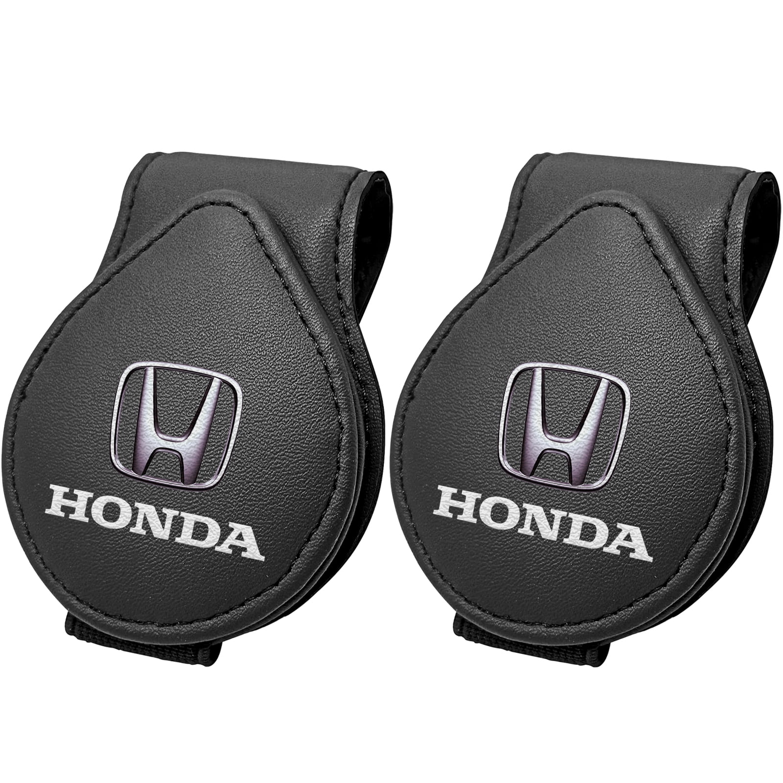 Suitable for Mercedes-Benz Sunglass Holder for , Magnetic Leather Sunglasses Holder and Ticket Card Clip, Car Visor Accessories, 2 Packs (Black)