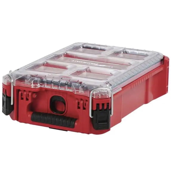 Suitable for Milwaukee 48-22-8435 5-Bin Impact Resistant Polymer Packout Compact Organizer, red, black