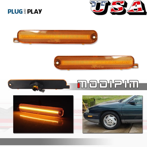 Front Side Marker Amber LED Lights for 95-01 for Chevrolet Lumina and 95-99 Monte Carlo -