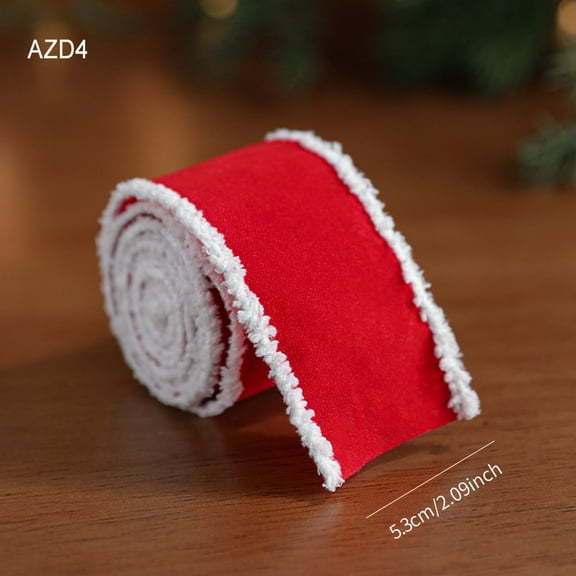 Suitable for New Red White Velvet Edge Overlock Ribbon Snowflake Print Christmas Bow Gift Tie Ribbon Decoration Accessories