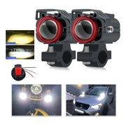 Suitable for Pair of Dual Color High/Low Beam Spot Headlights for Car Motorcycle