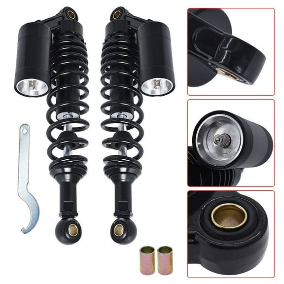 Universal 12.5" 320mm Rear Shock Absorber Air Suspension for Motorcycle, Dirt Bike, ATV - Black Pair (Fits Most Models)