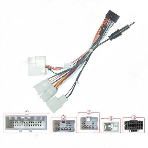 Suitable for Toyota Palm News Android large screen navigation host 16P power cord to retrofit cable tail line (4-point output)