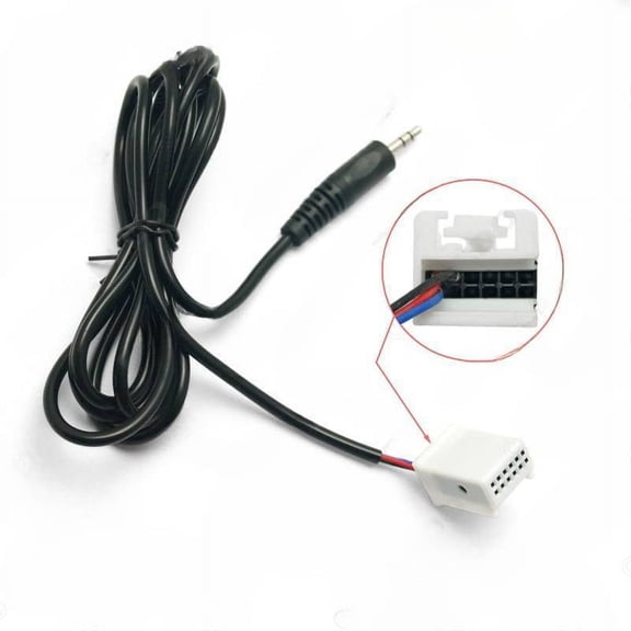 Suitable for Volkswagen Golf Polo/Seat Ibiza AUX audio cable, input cable, tail cable, male head 3.5mm