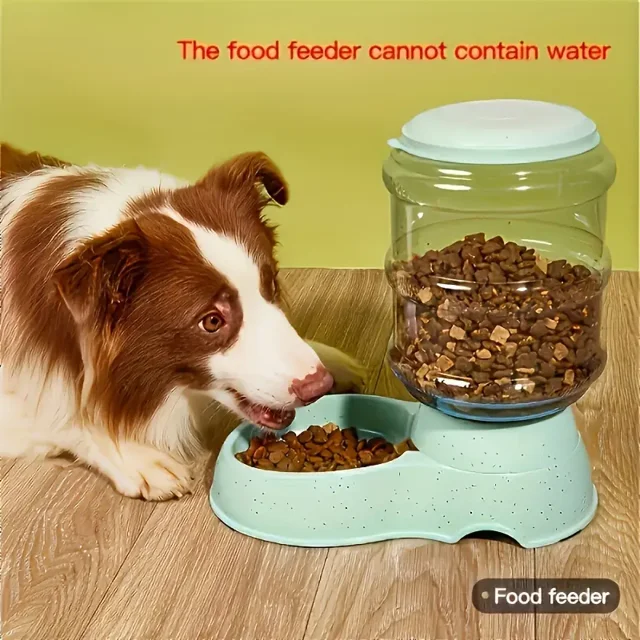 Suitable for dogs and cats, pet feeding and drinking set, large storage