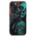 thumbnail image 1 of Suitable for iPhone 14 phone case - Day of the Dead - Black Cat and Skull Pattern phone case - It is a high-quality PC plastic protective case, 1 of 4