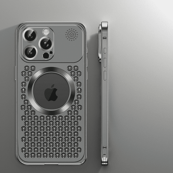 Suitable for iPhone Phone Case, Aromatherapy Case, Metal Mesh Lens, Magnetic Dew Label Spring Buckle Protective Cover