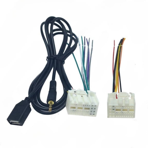 Suitable for modern Langdong Mingtu, new Tucson, Kia K2K3K4CD, tail cable plug, USB interface, AUX adapter cable