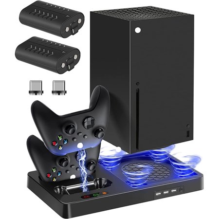 Suitable for the cooling base for Xbox Series X, the charging seat of the game controller, the console game storage bracket accessories
