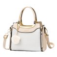 thumbnail image 1 of Suitable for work and travel.Fashion portable PU shoulder bag Messenger bag simple soft bag - creamy white, 1 of 5