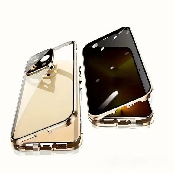 Suitable for iPhone 17/17pro/17pro Max/17AiR anti-peep magnetic mobile phone case transparent back panel metal frame anti-peep privacy double-sided anti-peep tempered film phone case