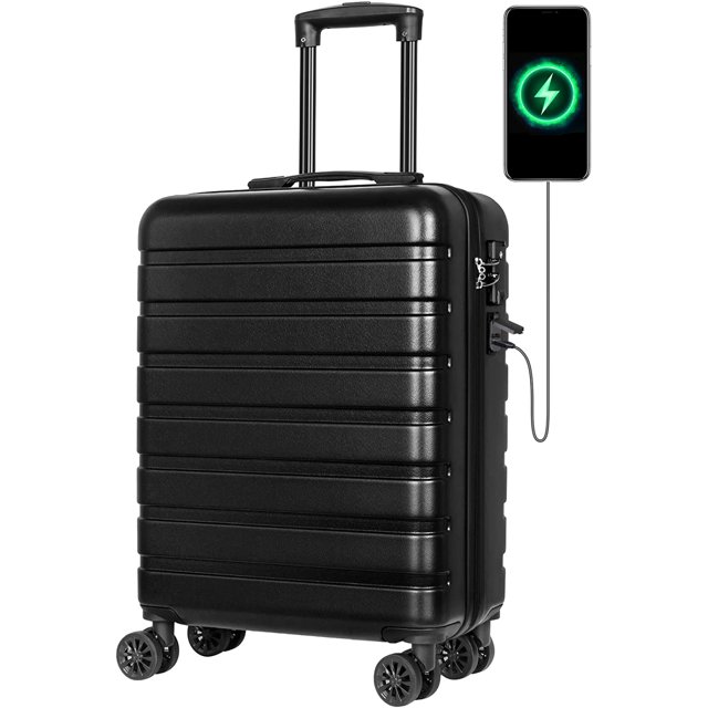 AnyZip 20 Inch Hardshell Carry On Suitcase, PC ABS Lightweight Luggage