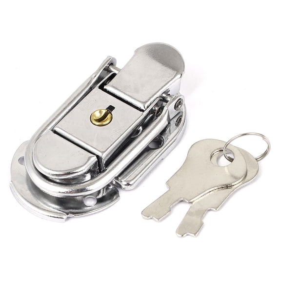 Suitcase Box Case Metal Toggle Latch Hasp 62mmx34mmx11mm w 2 Keys