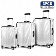 Suitcase Covers Luggage Cover Protector, Clear PVC Transparent Waterproof Suitcase Sleeve for 20"+24"+28" Wheeled Suitcases 3PCS
