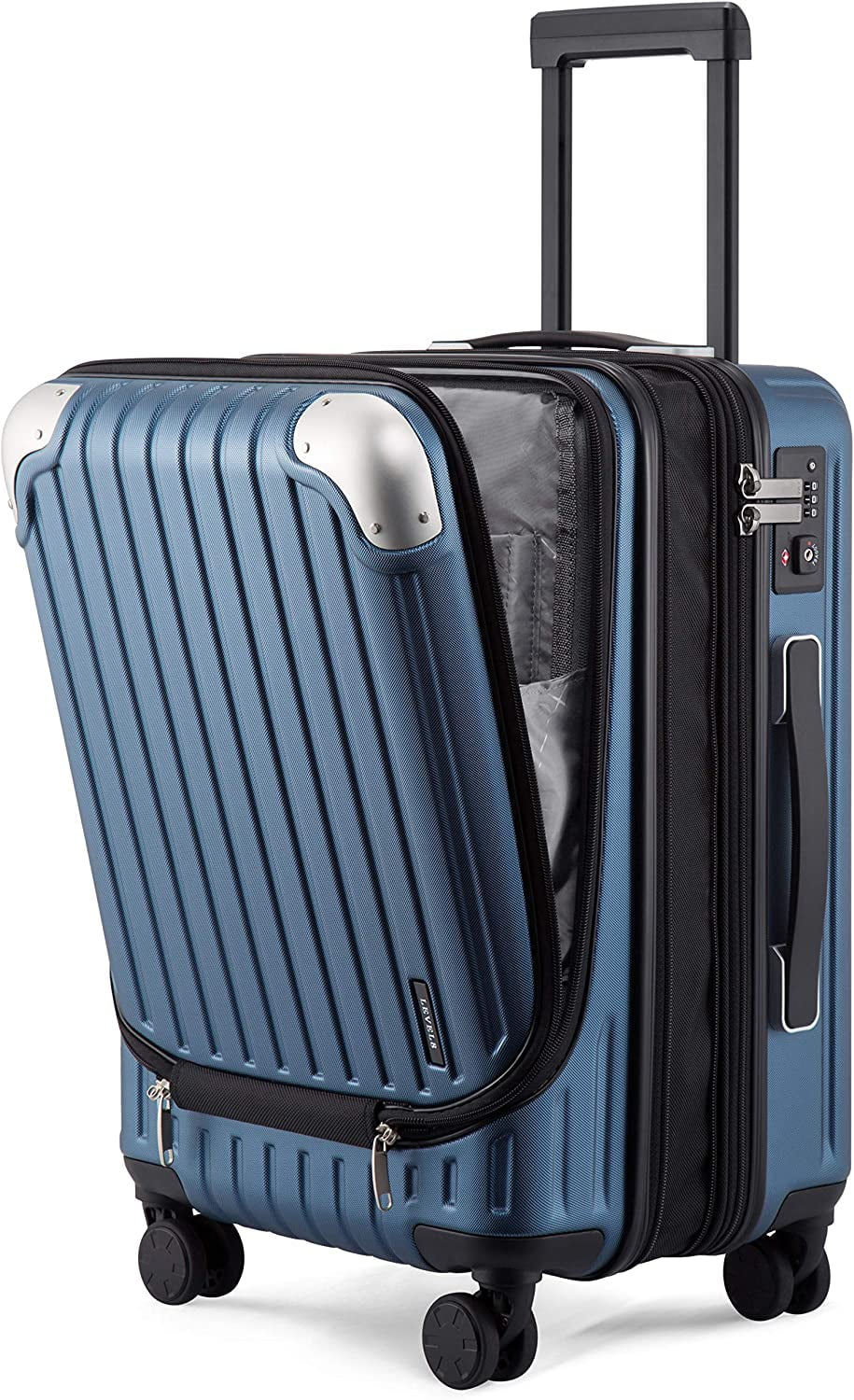 Suitcase LEVEL8 Grace EXT Carry On Luggage 20” Expandable Hardside  Suitcase ABS+PC Harshell Spinner Luggage with TSA Lock Spinner Wheels - Blue  20-Inch Carry-On 