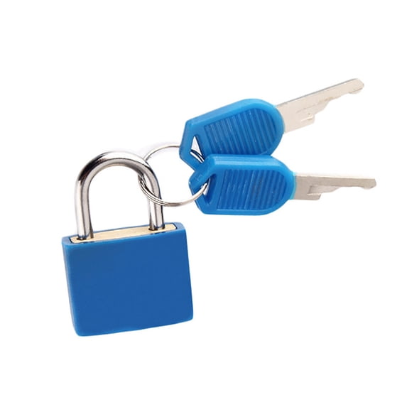 Suitcase Locks with Keys, 22mm Small Luggage Padlocks, Solid Mini Padlocks for Suitcase, Luggage, Travel Bag, Backpack Zipper, Jewelry Box, Diary Books, Drawer, Toolbox, Blue