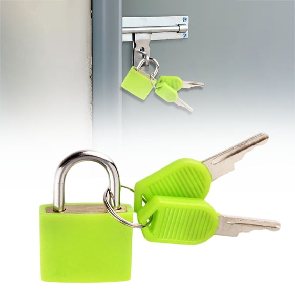 Suitcase Locks with Keys - Multicolor Metal Luggage Padlocks - Mini Keyed Padlocks for Suitcase, Backpack, Boxes, Travel Bags, Locker, Green