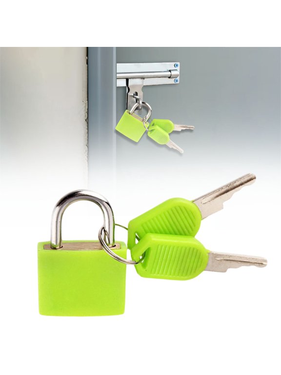 Suitcase Locks with Keys - Multicolor Metal Luggage Padlocks - Mini Keyed Padlocks for Suitcase, Backpack, Boxes, Travel Bags, Locker, Green