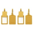 thumbnail image 1 of Suitcase Luggage Tags, Yellow PU Leather Tags with Private Protection, 4 Pcs, 1 of 6