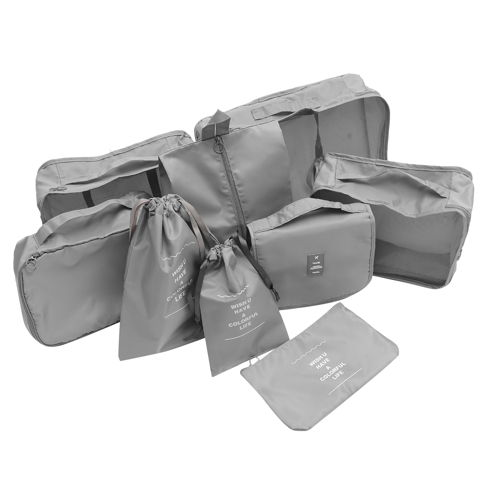 TABLZONE Travel Accessory Shoe Bag Clothes Bags Grey 1Set 11.8X10.6X4.7In