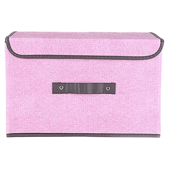Suitcase Organizer Bags Set,Foldable Storage Box with Lid 2Pcs (Large + Small) Fabric Storage Box with Lid, Closet Storage Box, Room Organization, Office Storage, Toy Storage,Pink