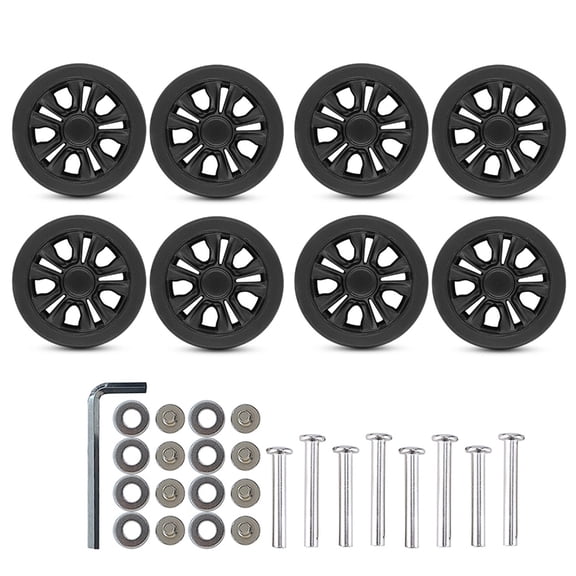 Suitcase Replacement Wheels Kits 8Pcs 55x11mm Rubber Caster Mute Smooth Wheels for Worn Out Luggage Spinner Wheels