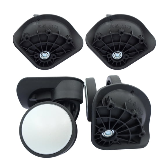 Suitcase Replacement Wheels Pair 60mm Spinner Wheel Assemblies with Corner Mount Base, Black Travel Repair Parts for Damaged Luggage Cases