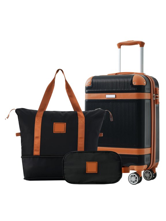 Suitcase Set 3 Piece Carry On Hardside Luggage with TSA Lock Spinner Wheels, Luggage Sets 20 Inch Carry on Suitcase ABS Hardshell Luggage 3 Piece Set with TSA Lock Spinner Wheels