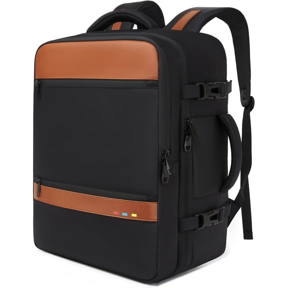 Suitcase-style Laptop Backpack, 25L / 35L Practical Travel Bag for Work, Leisure & Flight, Luggage-Style Commuter Pack (Black, 25L)