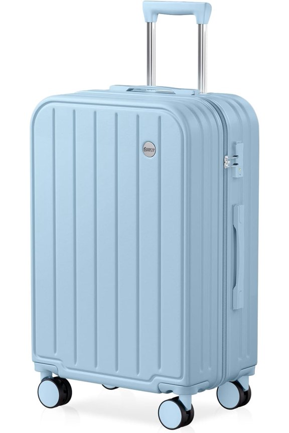 Suitcases, Checked Luggage with TSA Lock, 24 Inch PC ABS Hard Shell Mediume Luggage for Women and (Lightblue)