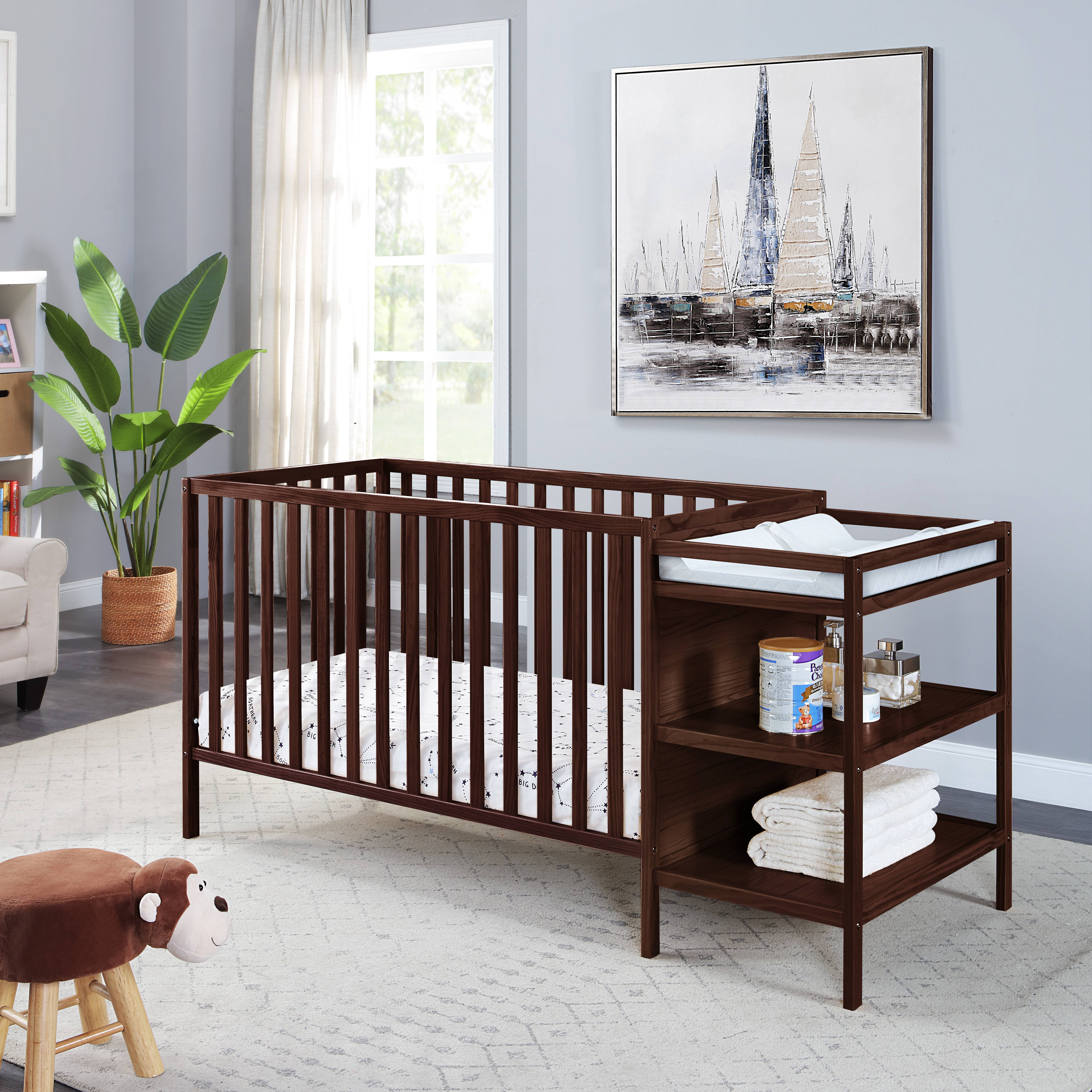 Suite Bebe Palmer Crib and Changer Combo, Espresso