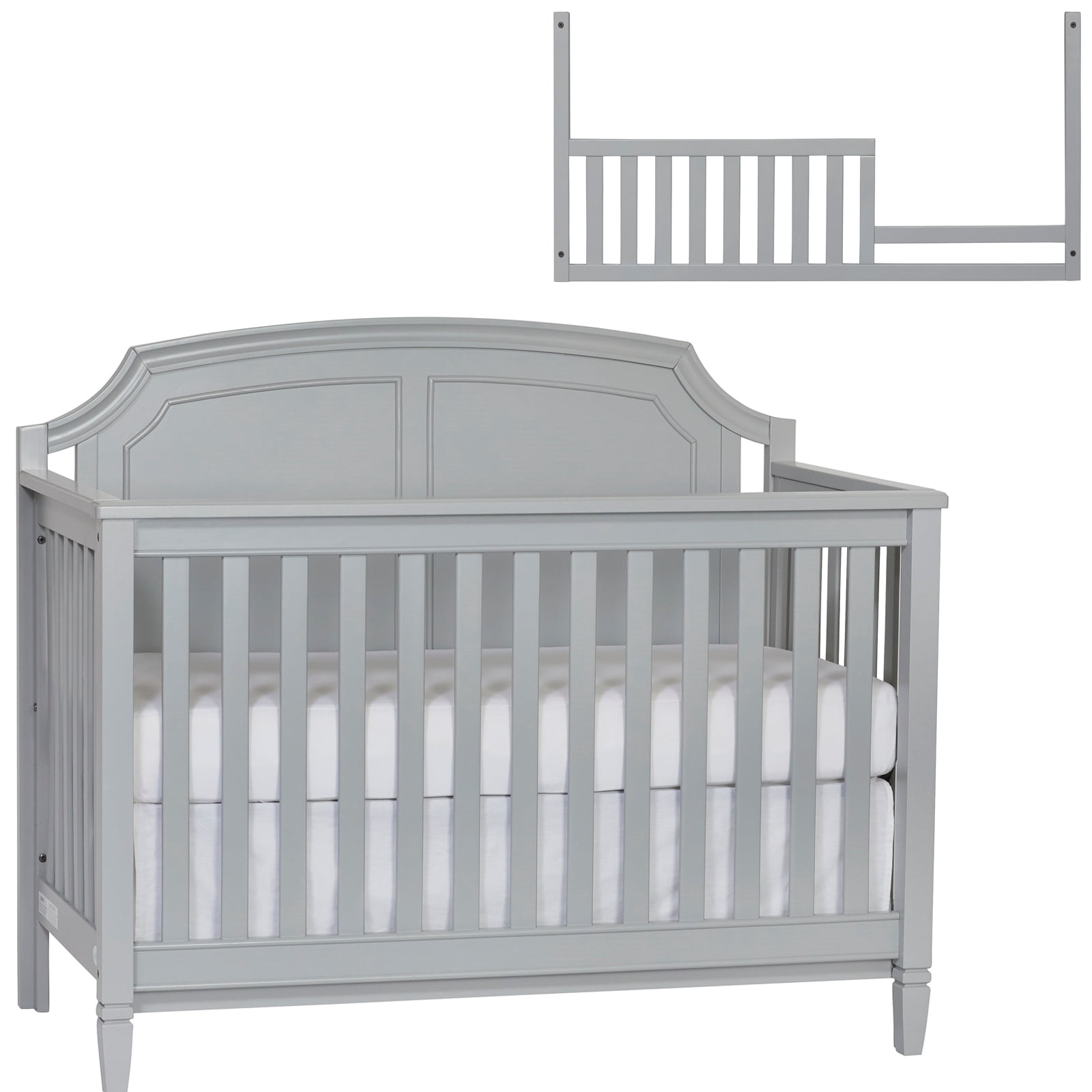 Suite Bebe Astoria Crib and Toddler Guard Rail Bundle Gray