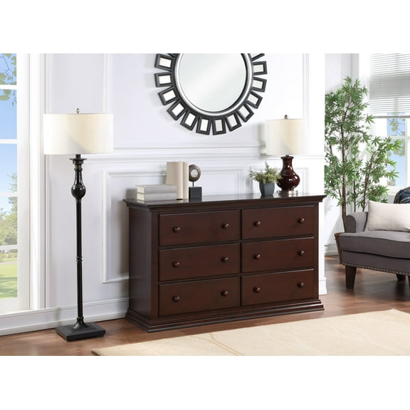 Suite Bebe Bailey Universal 6 Drawer Double Dresser Espresso